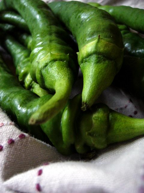 Omelette aux piments d'Anglet, piments qui ne piquent pas