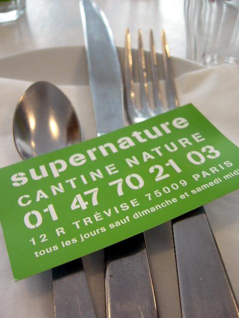Carte de visite du restaurant Supernature