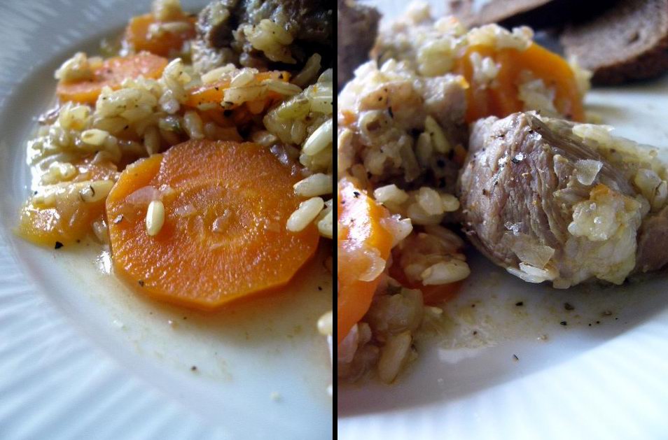 Assiette de plov : recette russe d'agneau mijoté aux carottes et au riz