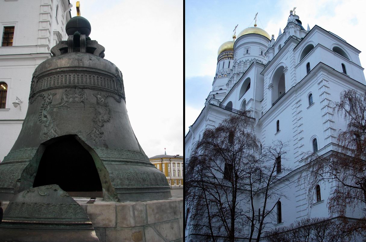 Bourdon et face de l'église orthodoxe dans le Kremlin à Moscou