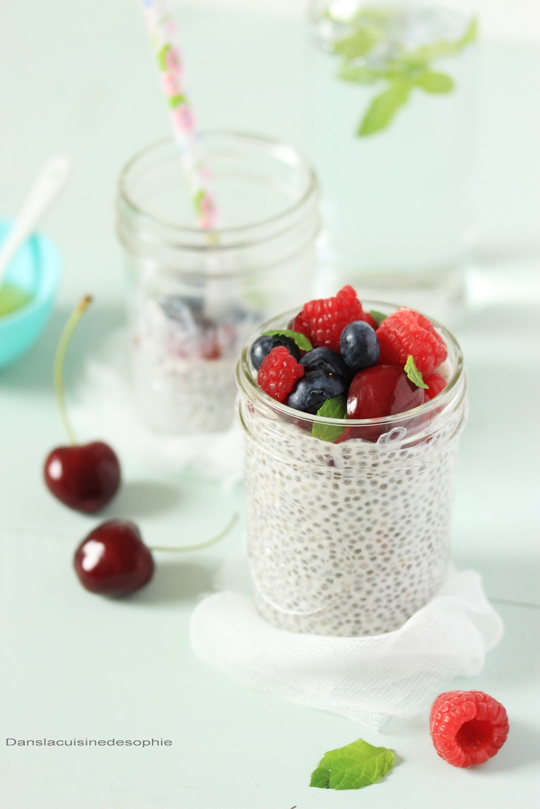 Verrine Chia Fruits Rouges Chia pudding aux fruits rouges - Recette rapide pour 1 pers.