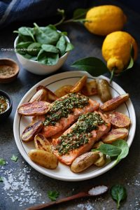 saumon grillé recette facile sauce chimichurri