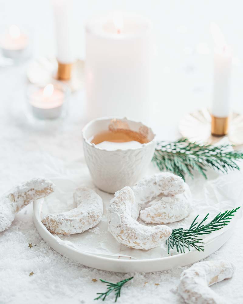 Vanille Kipferln biscuits de noël en forme de croissant de lune