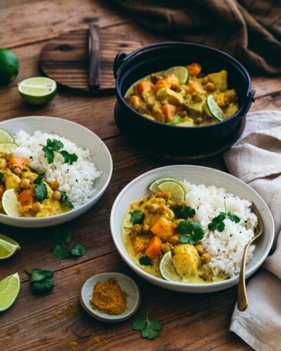 Curry de poulet et légumes au skyr