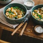 Salade de gnocchis, gorgonzola et noix
