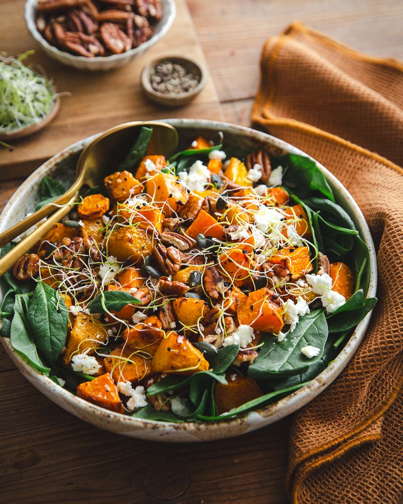 Salade de patate douce et potimarron rôtis à l'Air Fryer