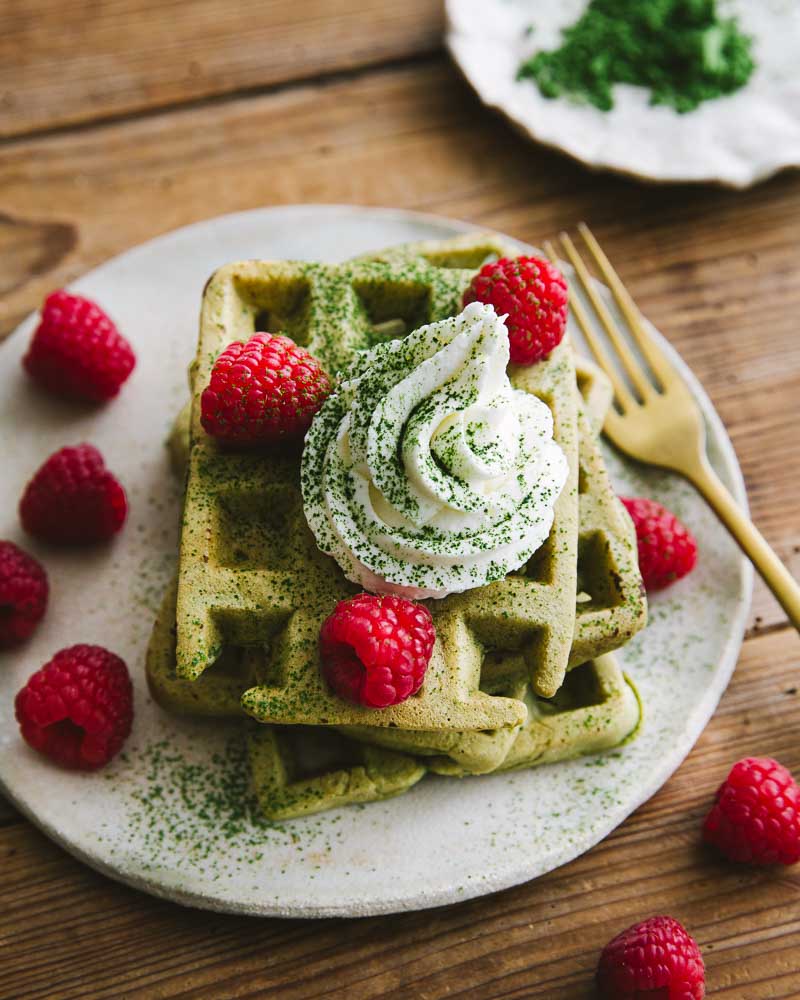 Gaufres au thé matcha