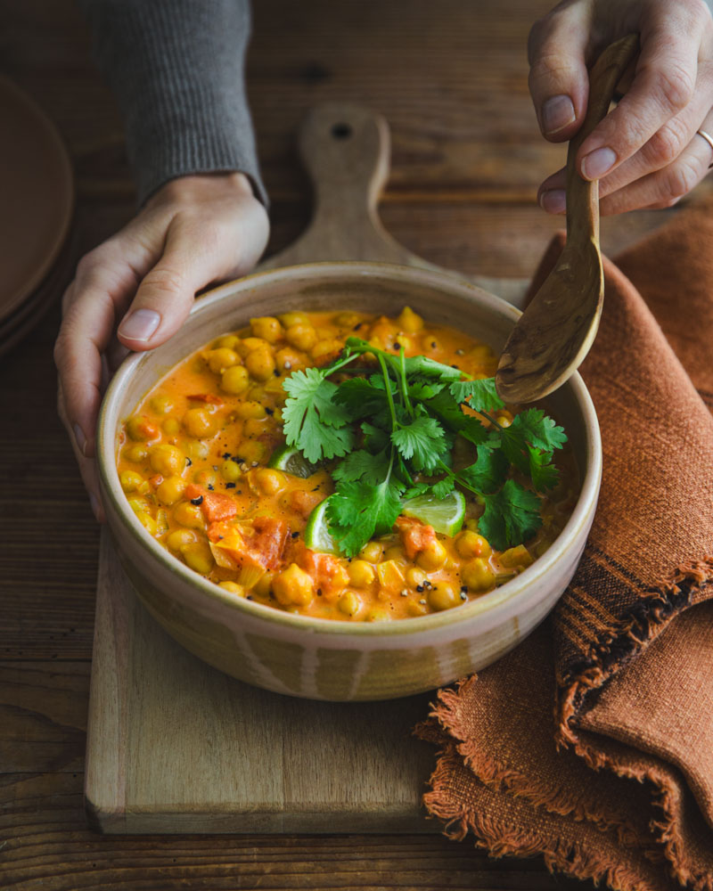 Recette ig bas minceur : curry de pois chiches express pour un repas réconfortant ne faisant pas monter la glycémie