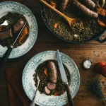 Saucisses de sanglier lentilles