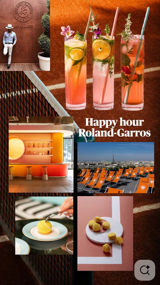 Inspiration pour réaliser un brunch Roland Garros à la maison : mocktail, assiettes healthy et raffinées, déco, code couleur du tournoi, dress code